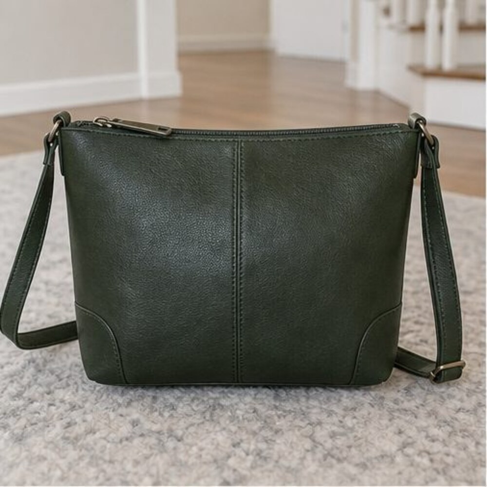 Espresso Pebbled Crossbody Bag